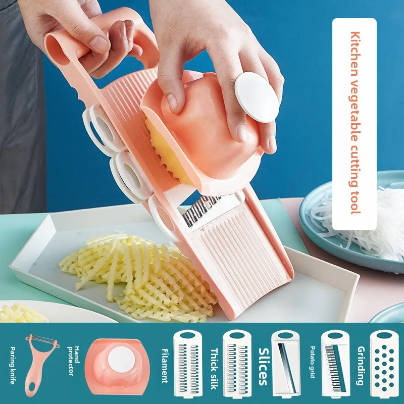 Multifunctional kitchen vegetable cutter dicing shredding artifact household stainless steel potato slicing planer