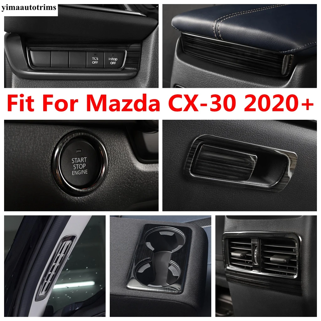 

Pillar A Frame / Head Light / Water Cup / Glove Box Cover Trim For Mazda CX-30 CX30 2020 - 2023 Car Stainless Steel Accessories