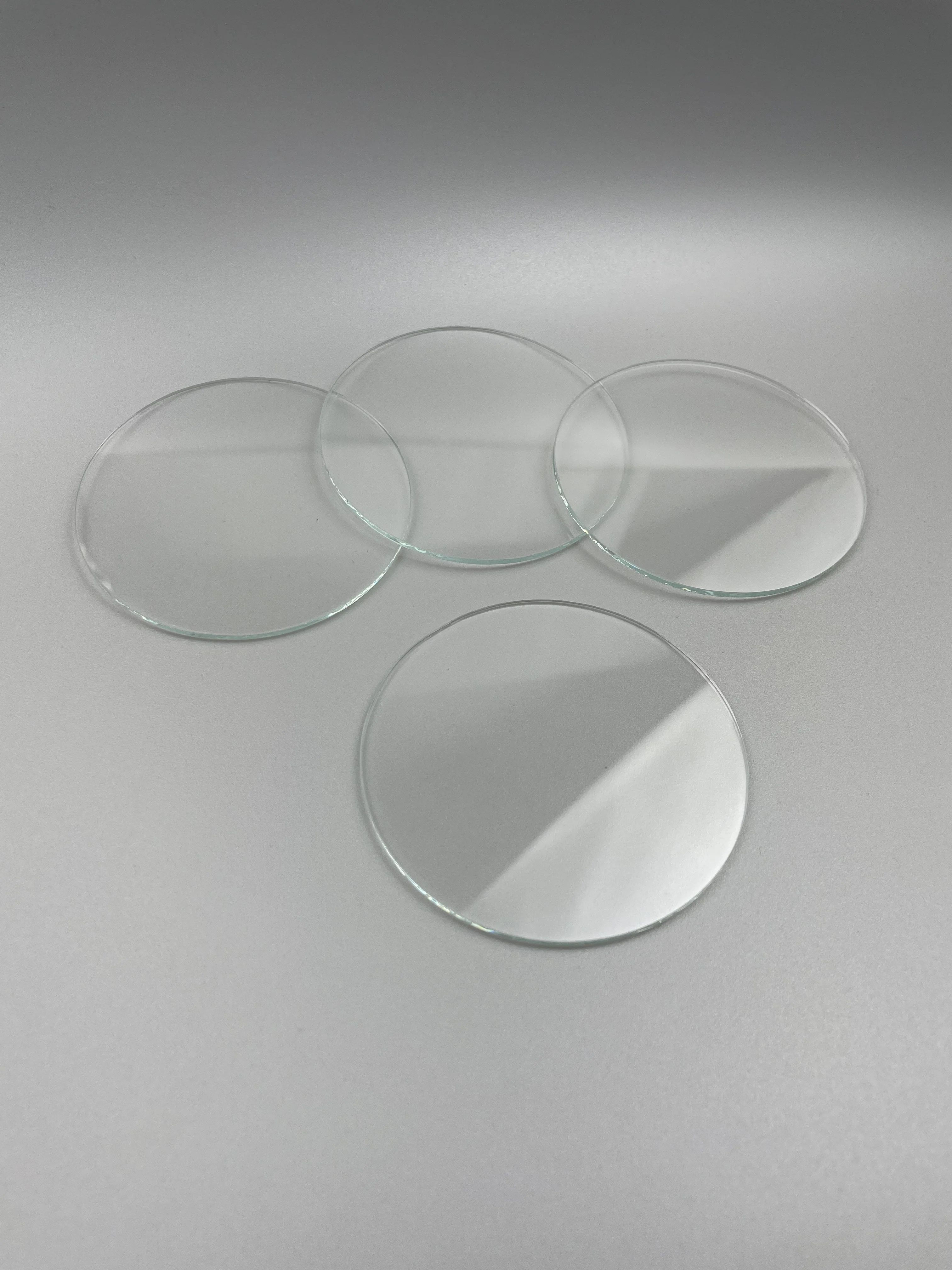 Transparent Flat Round Glass Replacement Part - Various Diameters Available