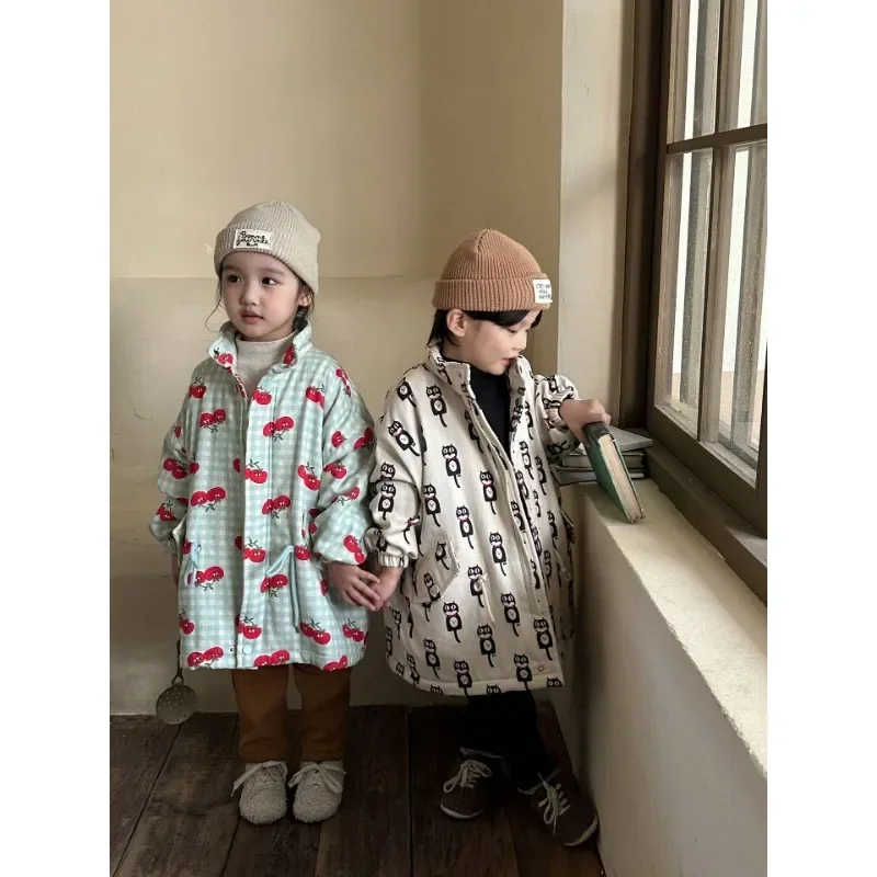 Children Windbreaker Cashmere Boy Autumn and Winter Girls Thick