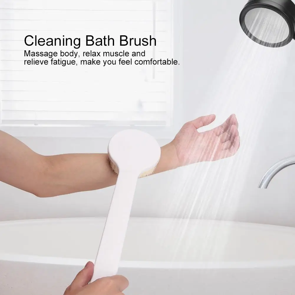 Long Handle Soft Hair Bath Brush-Exfoliating Body Scrubber for Deep Cleaning & Gentle Skin Care Shower Tool