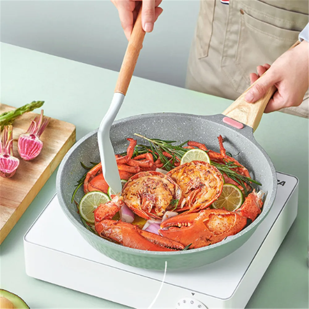 Padelle Padella Wok Pentole Fornello A Induzione 28Cm Pentole Padella Antiaderente Padella Per Uova Padella Addensare Padelle Fornello A Gas