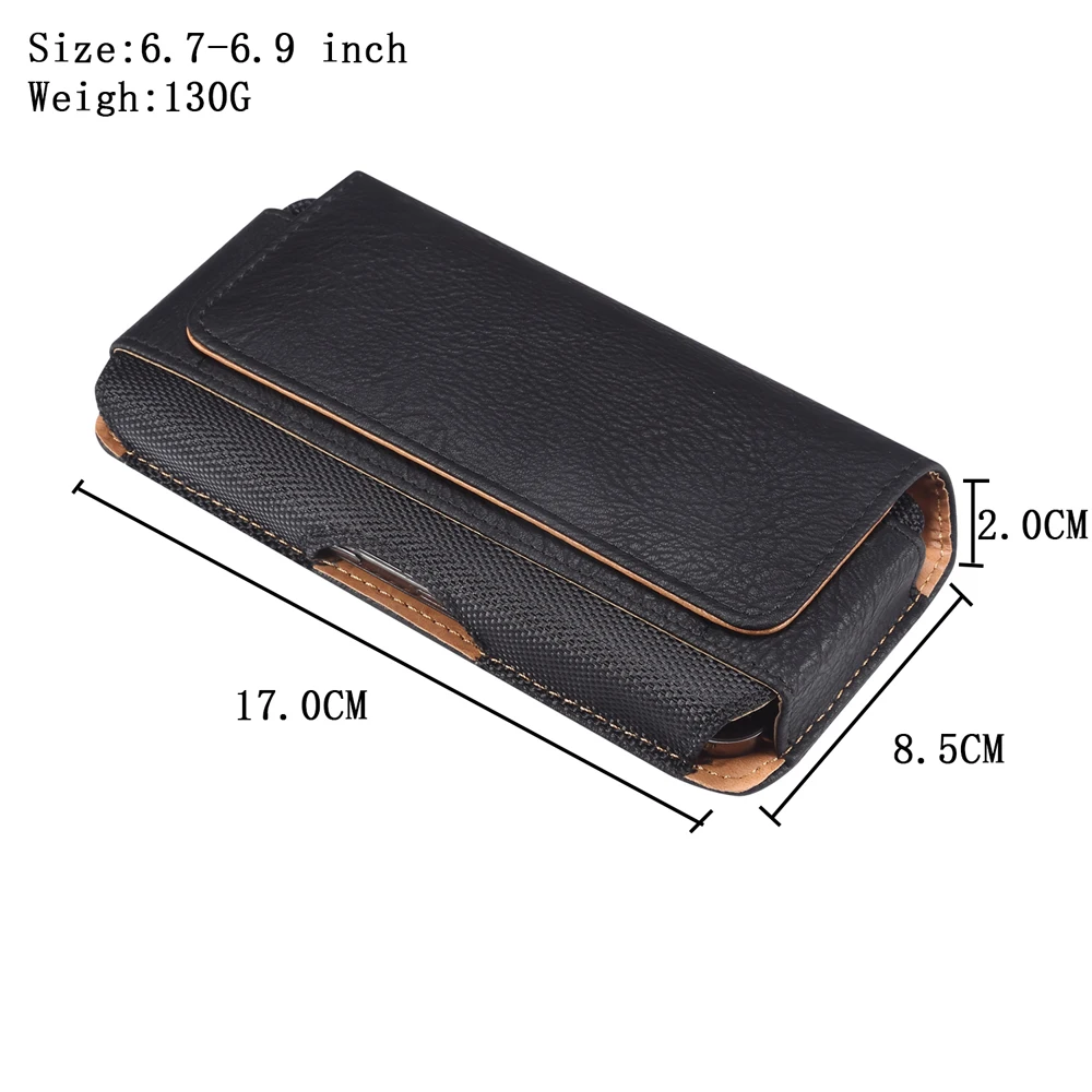 Universal Leather Men Waist Bag For iPhone 15 14 13 12 Pro Max Samsung Galaxy S23 S22 Huawei Xiaomi Mobile Phone Belt Clip Cases