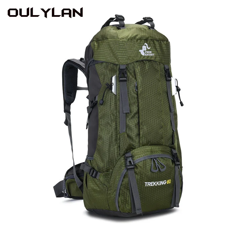 

Oulylan 60L High Capacity Mountaineering Backpack Durable Walking Backpack Rain Shield Camping Backpack