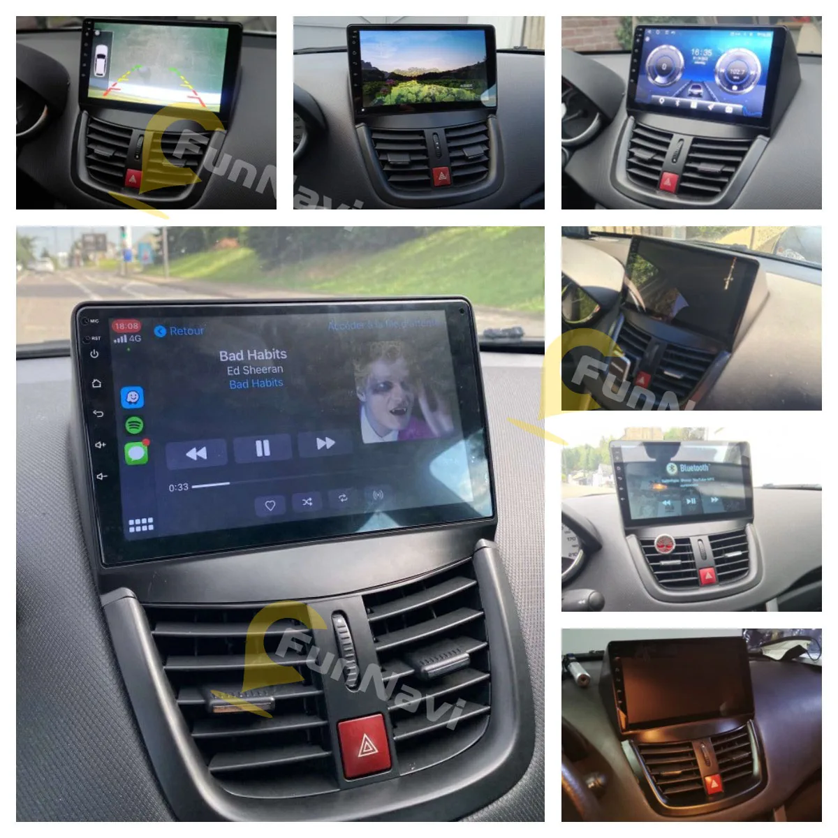 Autoradio Android avec Navigation GPS, Lecteur Audio, Stéréo, Unité  Centrale, Limitation, 2 Din, 9 Pouces, pour Voiture KIT 207, 207CC,  2006-2015