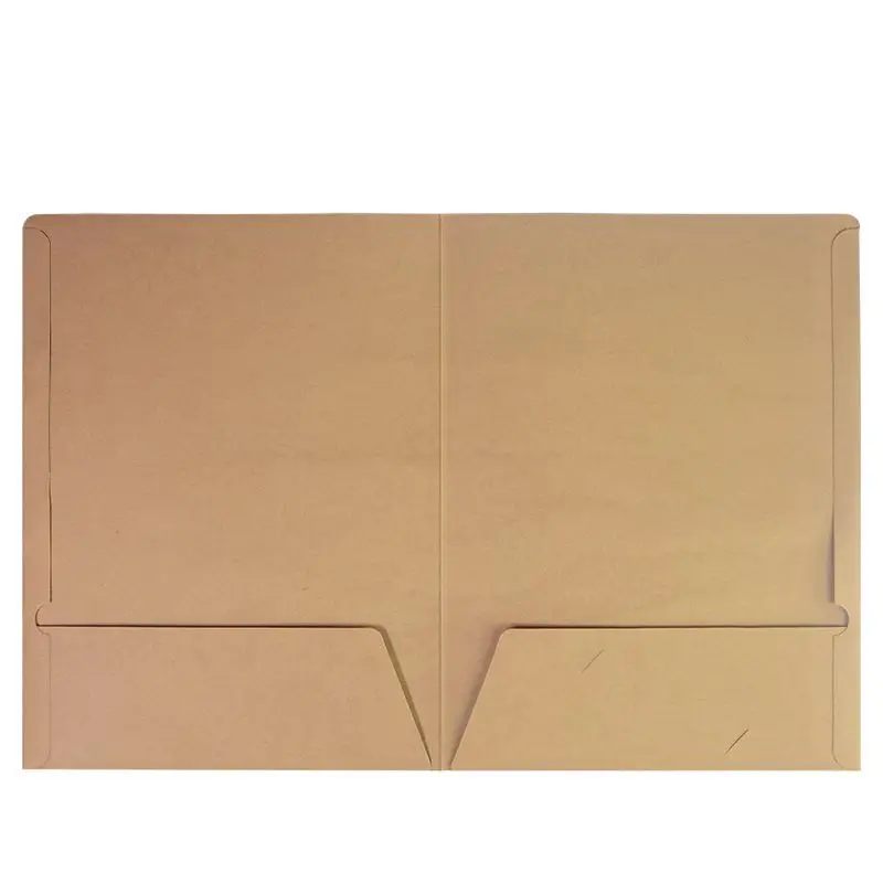 10pcs Two-Pocket File Folders A4 Kraft Paper File Cover Report Project Document Holder Presentation Folder School Office