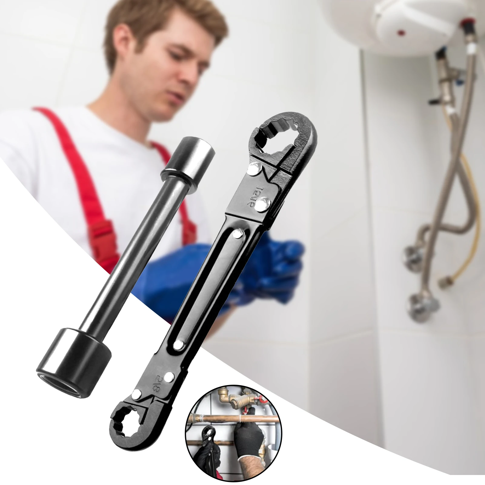 Multifunctional Plumbing Tools Angle Stop Wrench Removing Compression Rings Tool Water Pipe Faucet Wrench For Washroom Kitchen
