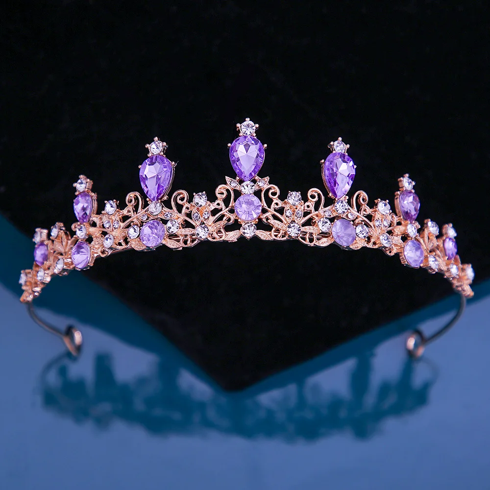 DIEZI Sweet Cute 12 Colors Girls Opal Crystal Tiara Crown