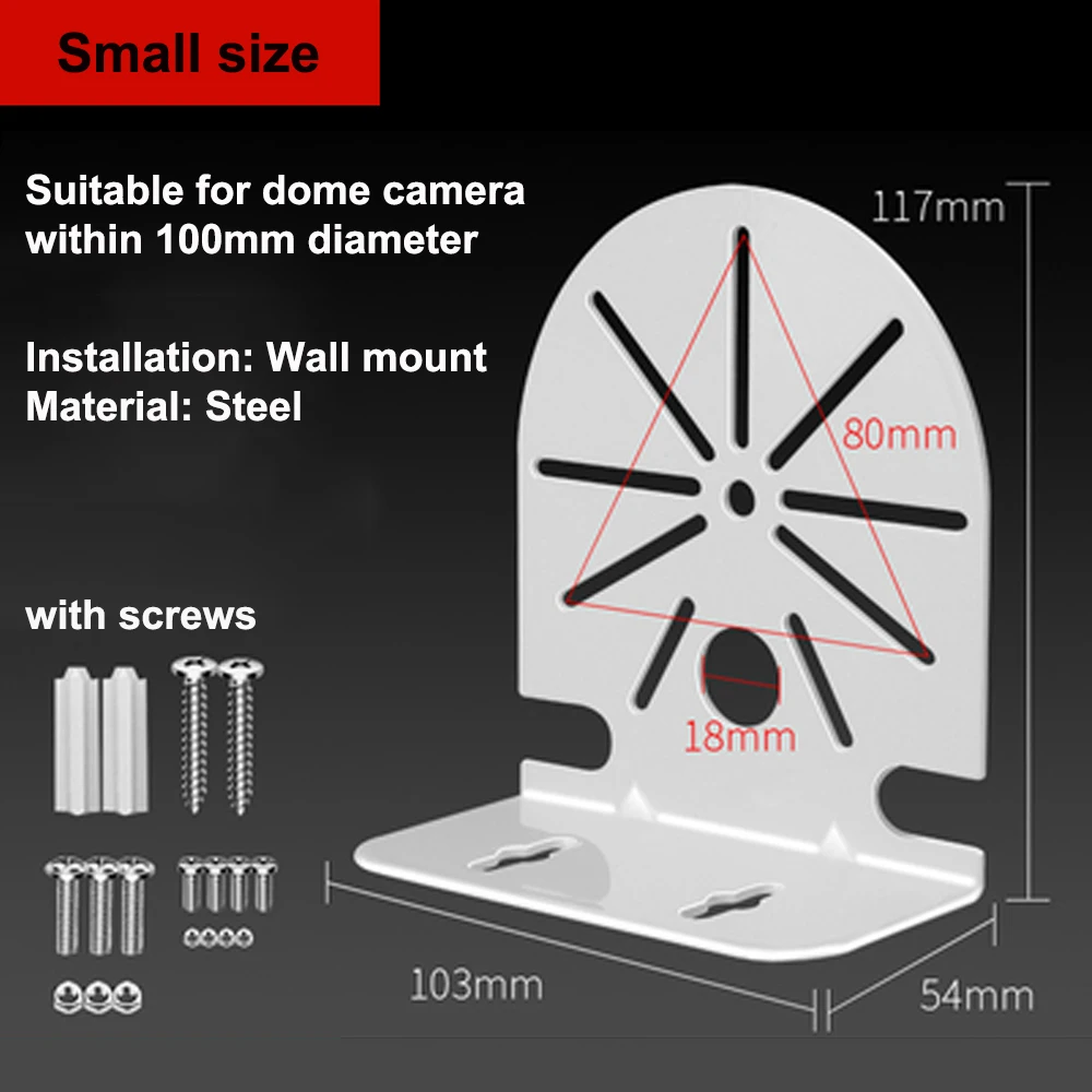 Universal Stand Dome Camera Bracket Steel Right Angle Wall Mount Bracket for Hikvision Dahua Security Surveillance CCTV Camera