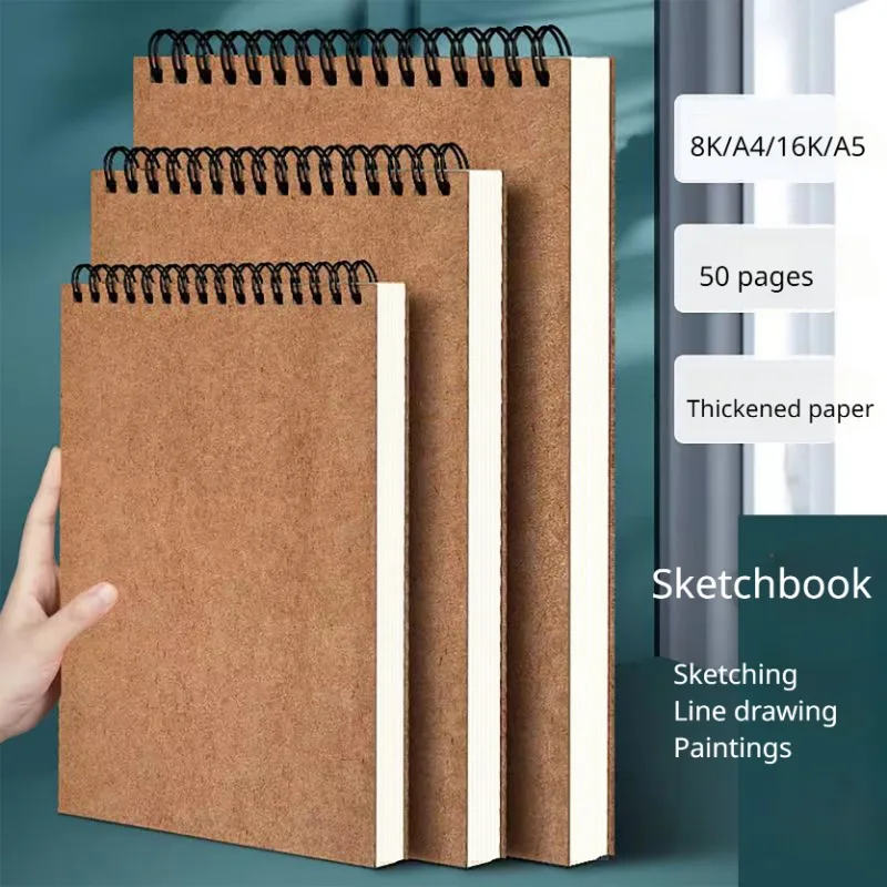 A4/A5/8K/16K Professional Sketchbook Thick Paper Spiral Pencil 50 Page  Watercolour Drawing Book Gouache Paper Art Supplies - AliExpress