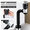 Flip Top Sink Drain Pipe Set Retractable Deodorant Sewer Drainage Water Hose Wash Basin Drainer Bathroom Kitchen Accessories 5