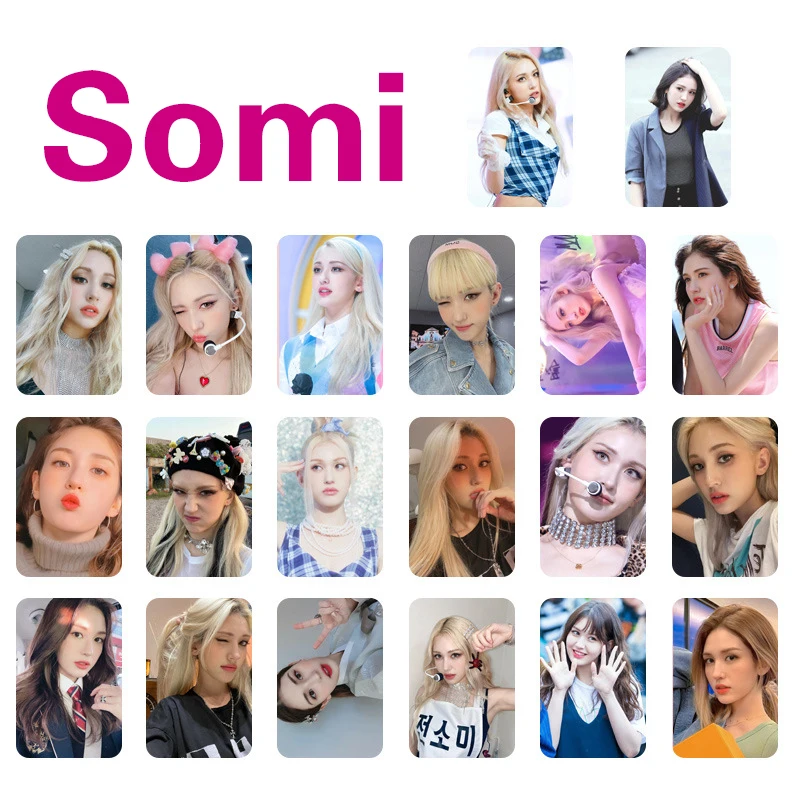 20pcs/set Kpop Somi Cards Photocards New Album Photo lomo Card Somi Postcard for Fans Gift Kpop Girls Group 54pcs set kpop ateez lomo cards the new album zero fever part 3 photocards k pop ateez high quality photo cards