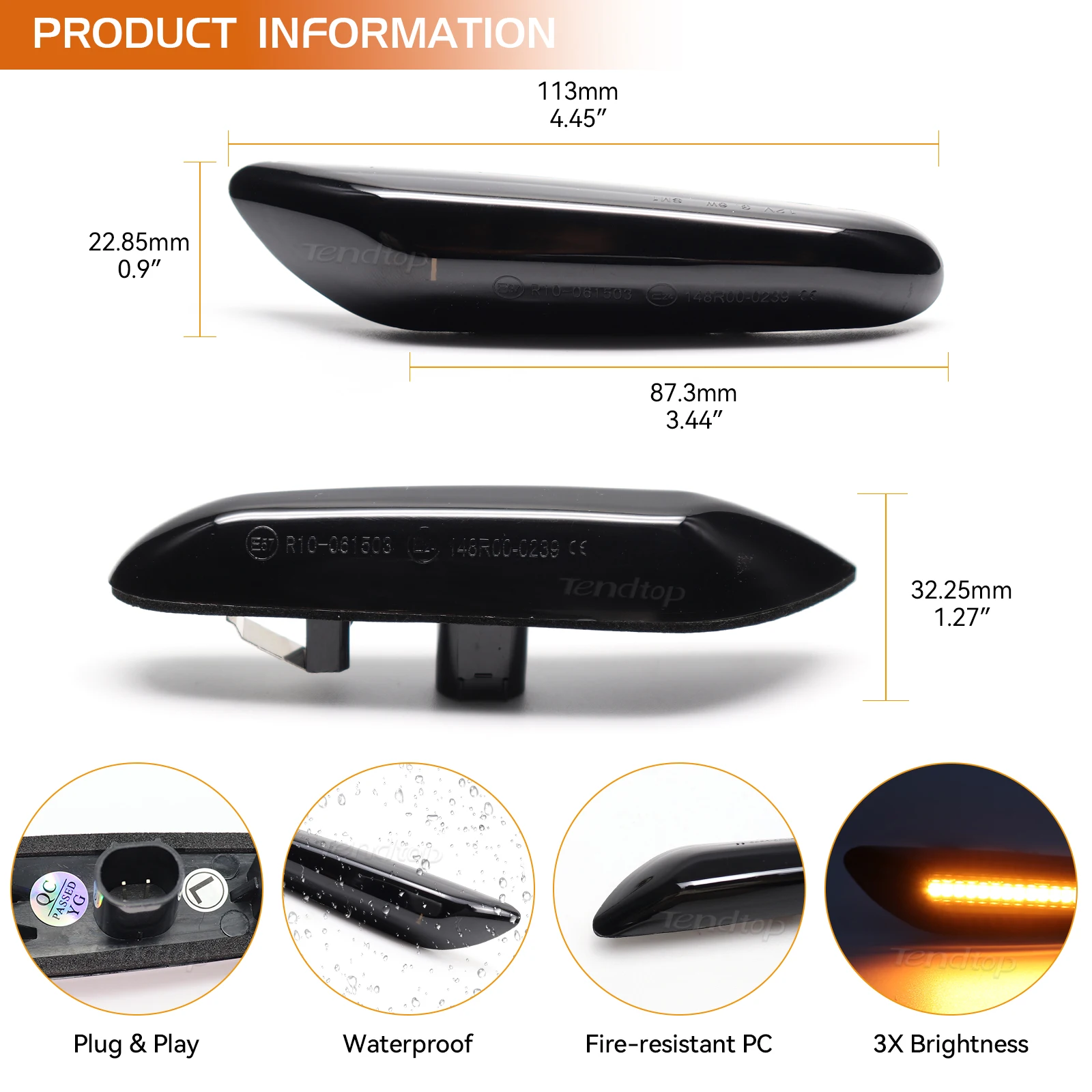 Indicateur de miroir de marqueur latéral dynamique à LED, clignotant à eau courante, BMW E90, E91, E92, E93, E60, E87, E82, E61, E46