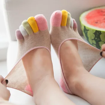 여성용 용수철 여름 발목 양말, 보이지 않는 로우 컷 요가 양말, 다섯 손가락 양말, 여아용 선물