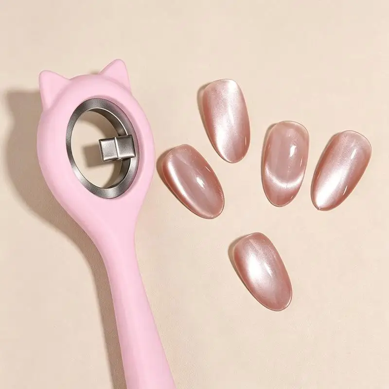 핸들 마그넷이 있는 빠른 블랙홀 효과 마그네틱 네일아트 초보자용 3초 속효성 캣아이 마그넷 강력 링