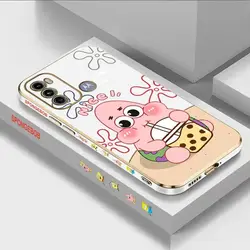 Milk Tea Baby Pattern Luxury Plating Phone Case Cover - Moto G9 Power (White)