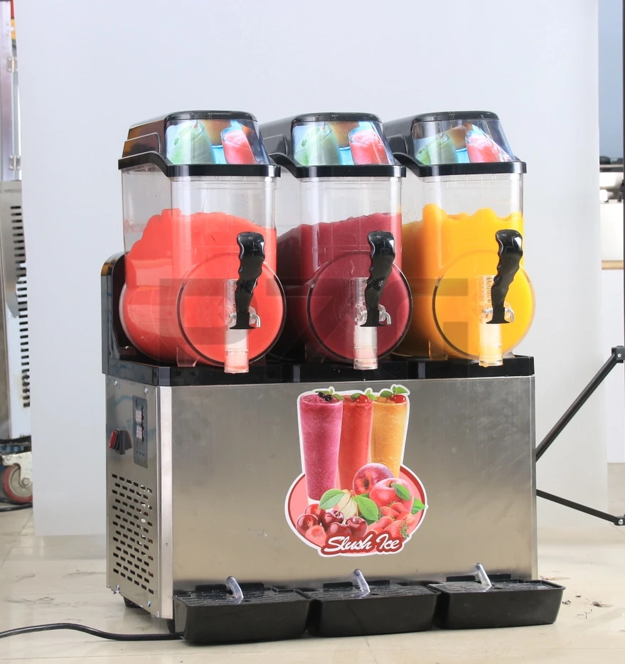 Commercial 3*12L Ice Cream Slash Soda Pupi Fruit Snow Bras Small Slush Machine Margarita Slush Maker Frozen-coke-machine 5