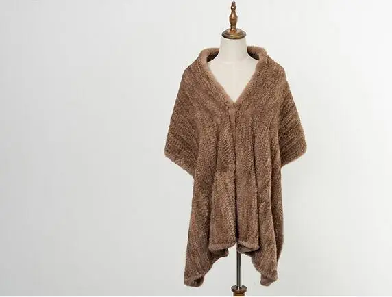 Neue Luxus frauen Echt Nerz FUR Schal Dame Mode Gestrickte Schals Wraps Winter Warme Weiche Schalldämpfer – Detail 17