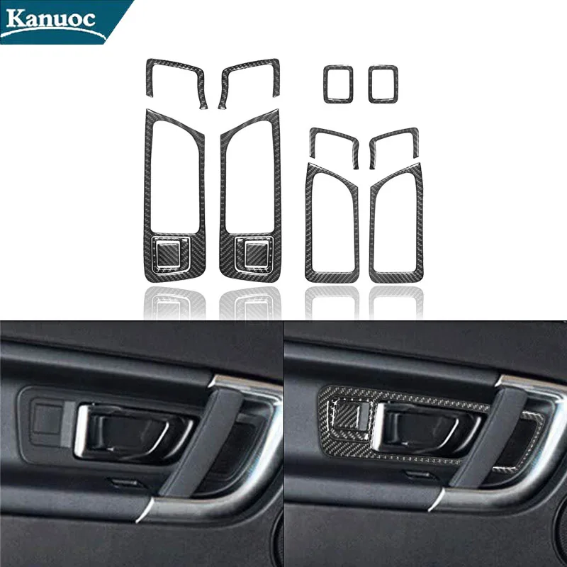 

For Land Rover Discovery Sport 2015-2019 Door Handle Frame Trim Strip Stickers Car Carbon Fiber Interior Decorative Accessories