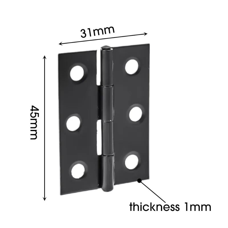 Door Hinge 2-Inch Indoor Stainless Steel Flat Hinges Black Furniture Hardware Door Window Hinge Home Improvement Tools 1/10sets stainless steel hinges door hinges