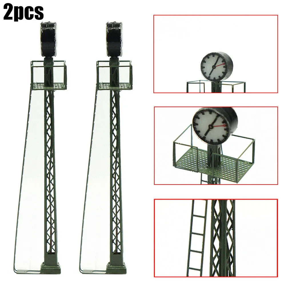 2Pcs Model Railway Lights Building Lattice Mast Light Gauge H0 Layout LED Lamp Decorative Stakes Garden Decoration Outdoor model railway street lights