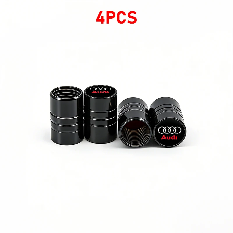 Luxury Car Tire Valve Caps and Suede Keychain Gift Set