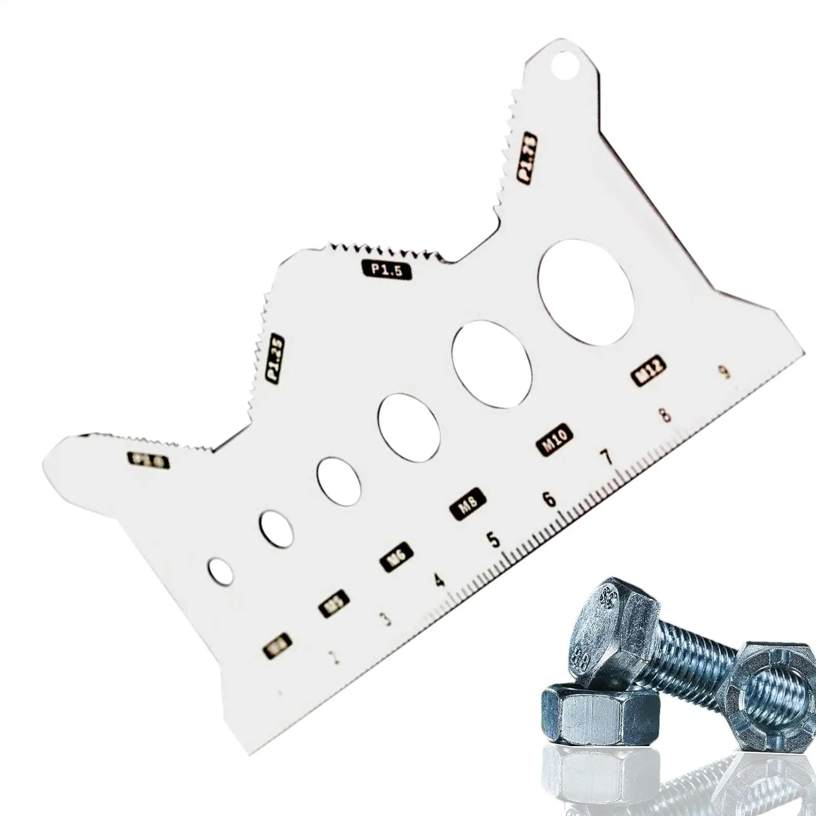 Bolt Gauge Sizing Tool Nut Bolt Thread Gauge Portable Standard Accurate Stainless Double-sided Identifier for Workshop Repair