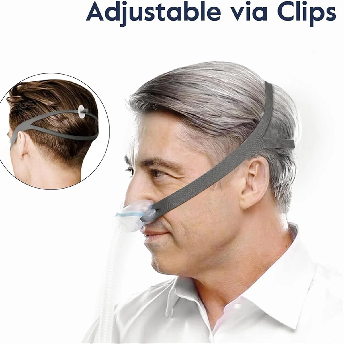 A04R-2-Pack Air Fit P10 Headgear Strap,CPAP Headgear Replacements for Airfit P10 Nasal Pillow Mask,with 6 Adjustment Clips