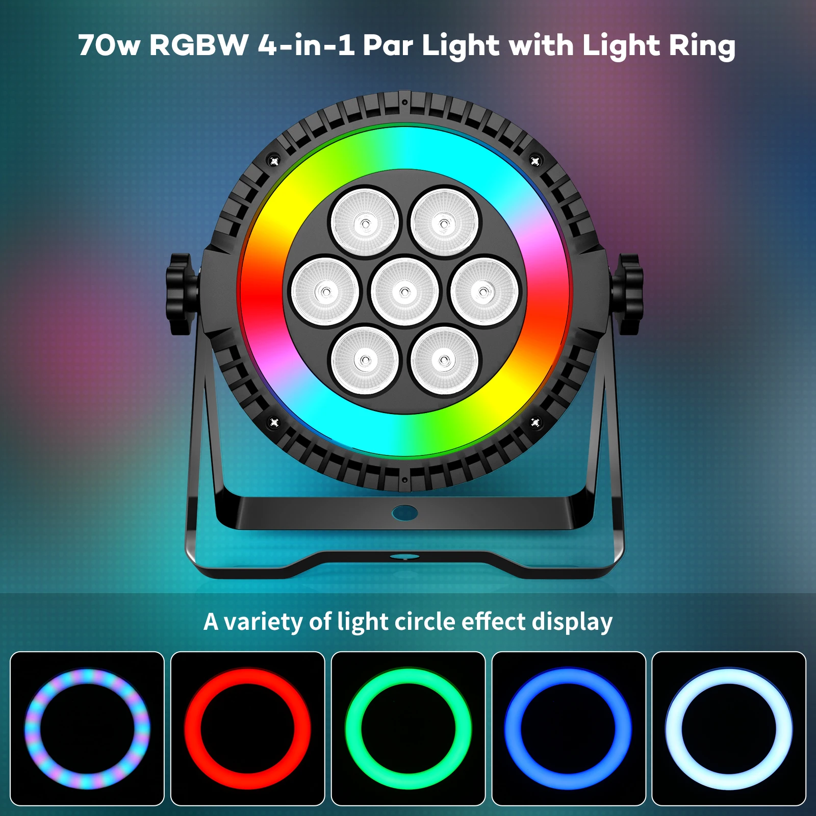 Somspot 8PCS RGBW 4-IN-1 LED Par Lights DMX512 Sound Control Stage Effect Lighting Projector for Party Concert Wedding Theater 2