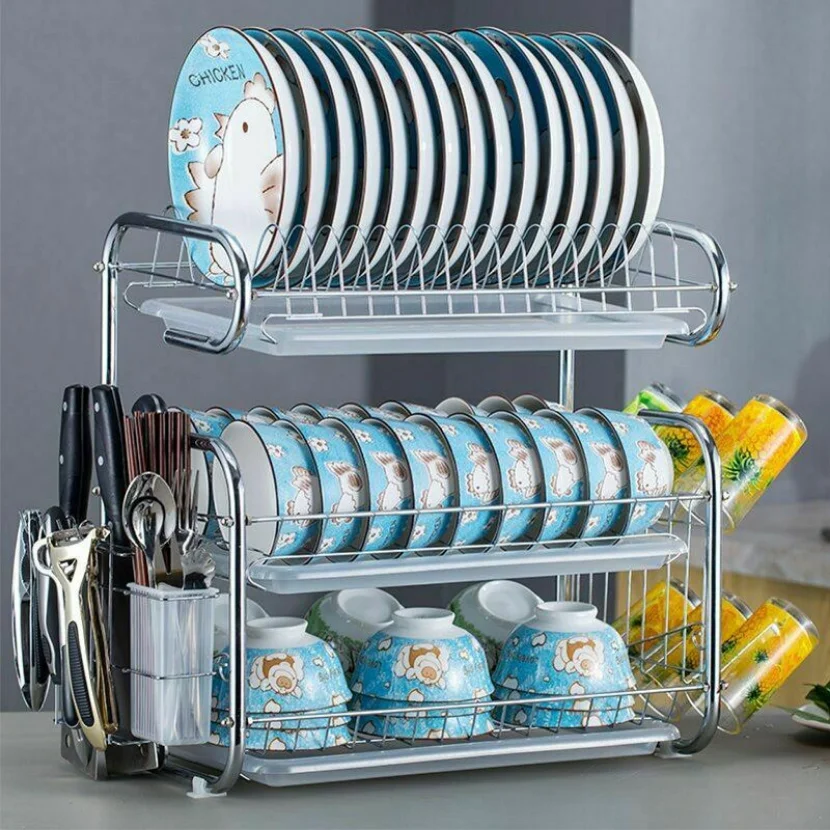 

Shelf Box Plates Storage Kitchen Supplies Drying Household Portable Stand 1set