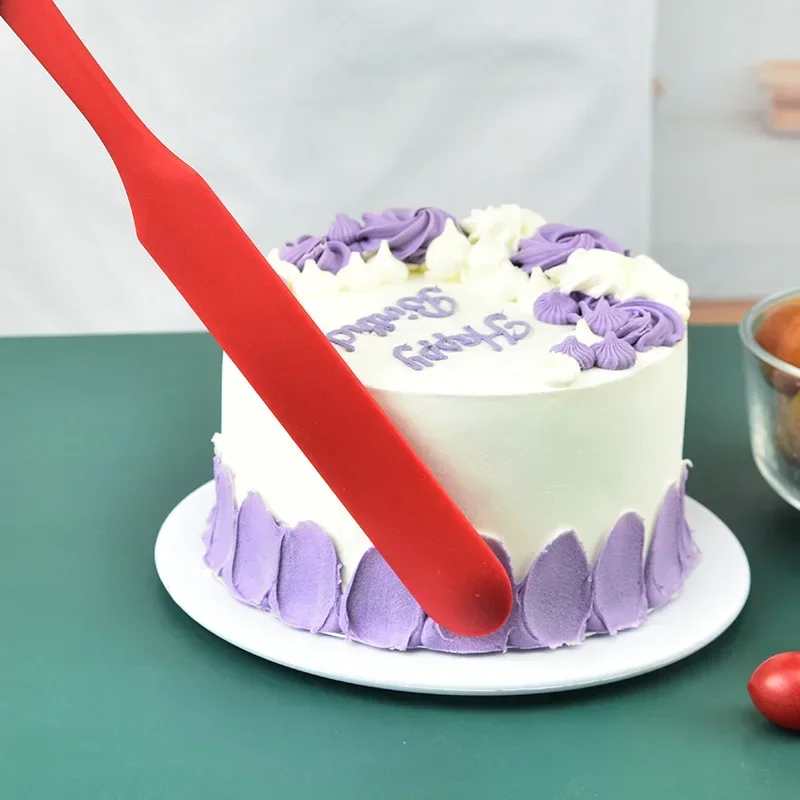 

Силиконовая лопатка с длинной ручкой, интегрированные Инструменты для выпечки, силиконовая лопатка для торта и крема, простые и практичные кухонные принадлежности