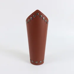 Premium Leather Gauntlet Wristband Arm Guard Medieval Bracers Cosplay (StyleB)