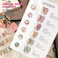 Vendeeni 6 Colors Magnetic Cat Eye Gel Nail Polish Set Pink UV LED Soak Off Gel Varnish Crystal Cat Eye Gel Lacquer With Display 1