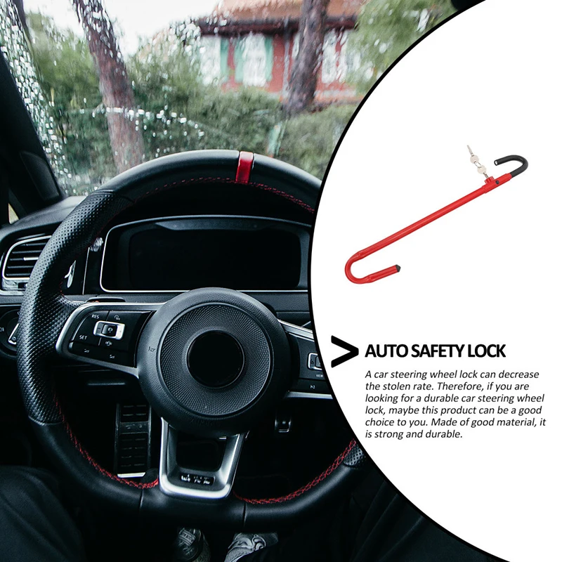 Car Steering Wheel Lock Telescopic Belt Hook Throttle Clutch Padlock Anti-theft Universal Suitable For Sedan Safety Accessory