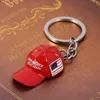 Trump Red Hat Pendant Keychain American Flag Hat Make America Great Again Metal Key Chain for Men Mesh Cap Car Key Ring Jewelry 2