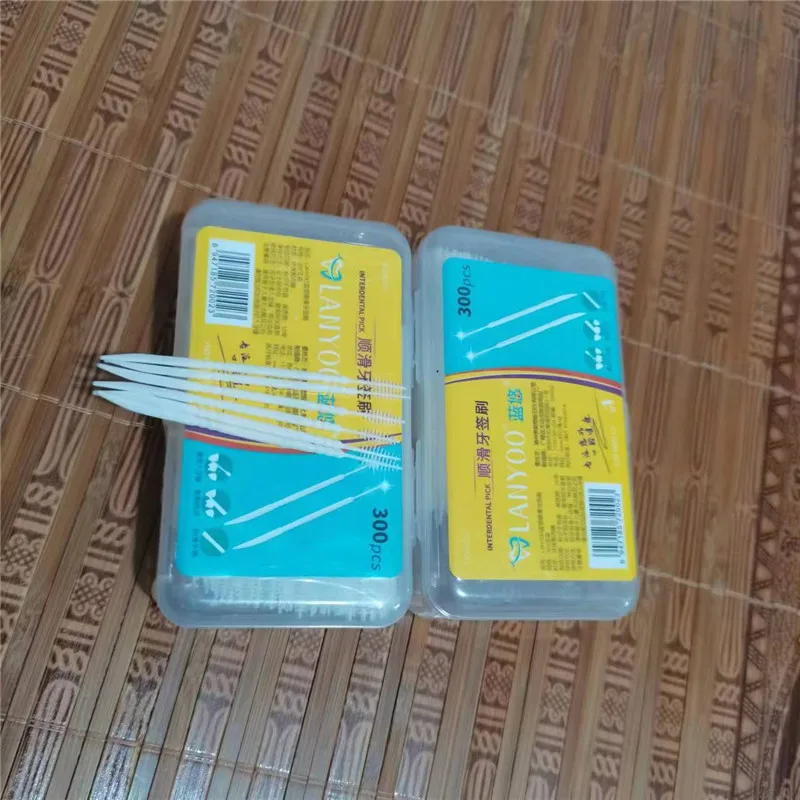 300 Pcs/bag Double-end Tooth Stick Superfine Toothpicks Brush Dental Oral Care Clean Teeth Food Residue Tools Bamboo Chopsticks