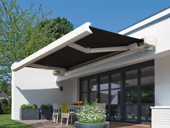 Full Cassette Motorized Electric Patio Awning with LED & Remote 1