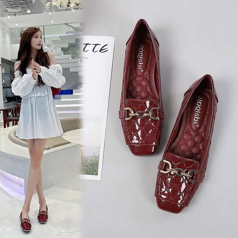 New Women Flat Shoes 2023 Casual Fashion Slip-on Ballerina Woman Flats Patent Leather Loafers Ladies Spring Autumn Lady Footwear 2