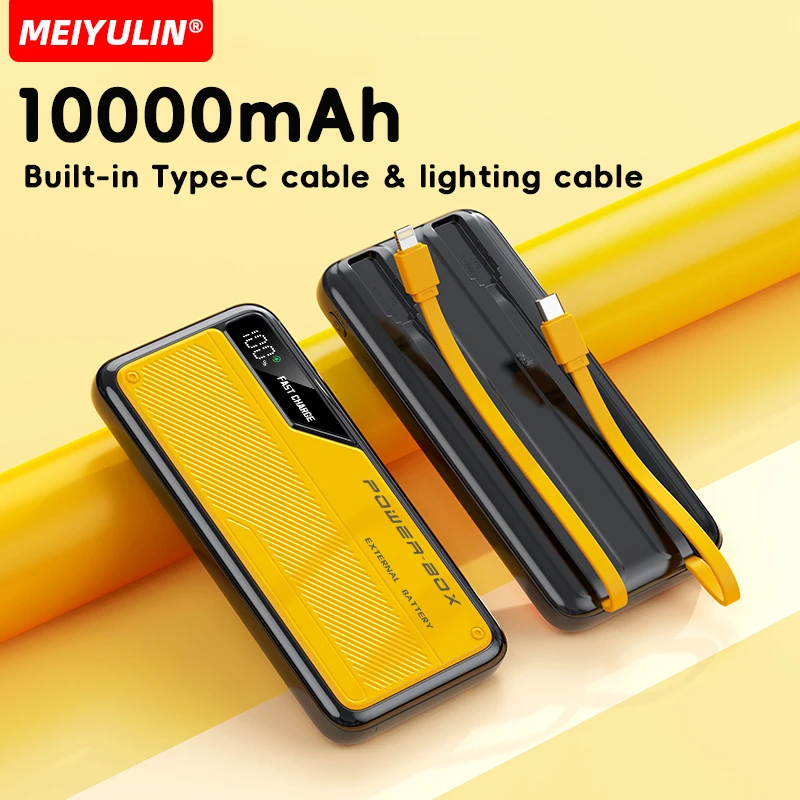 20000mAh Power Bank Portable 10000mAh USB C Cable Fast Charging Powerbank Mobile External Battery For iPhone 17 Samsung Xiaomi