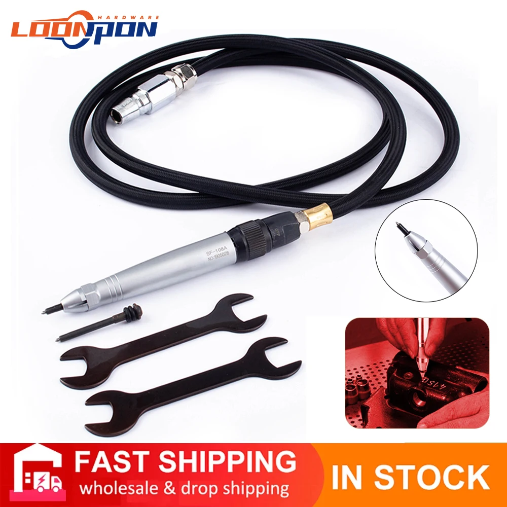 

Loonpon Pneumatic Engraving Lettering Tools Air Micro Grinder Scribe Hammer Pen Air Pencil Die Grinder Hose Engraving Pen