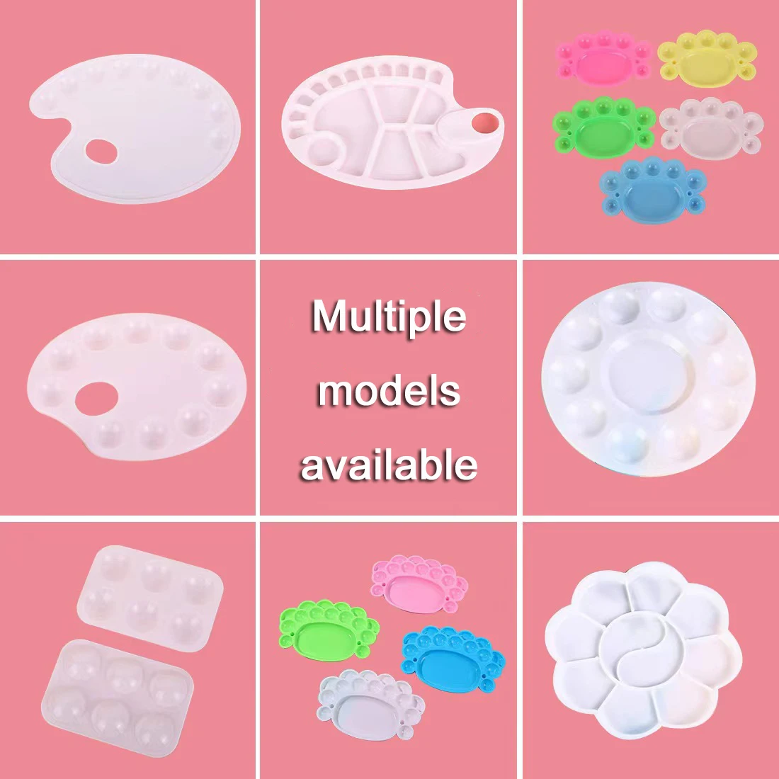 

1 Pcs Mini Multi Grid Palette Artist Children Students Art Craft Color Mixing Tray Portable Painting Palette White