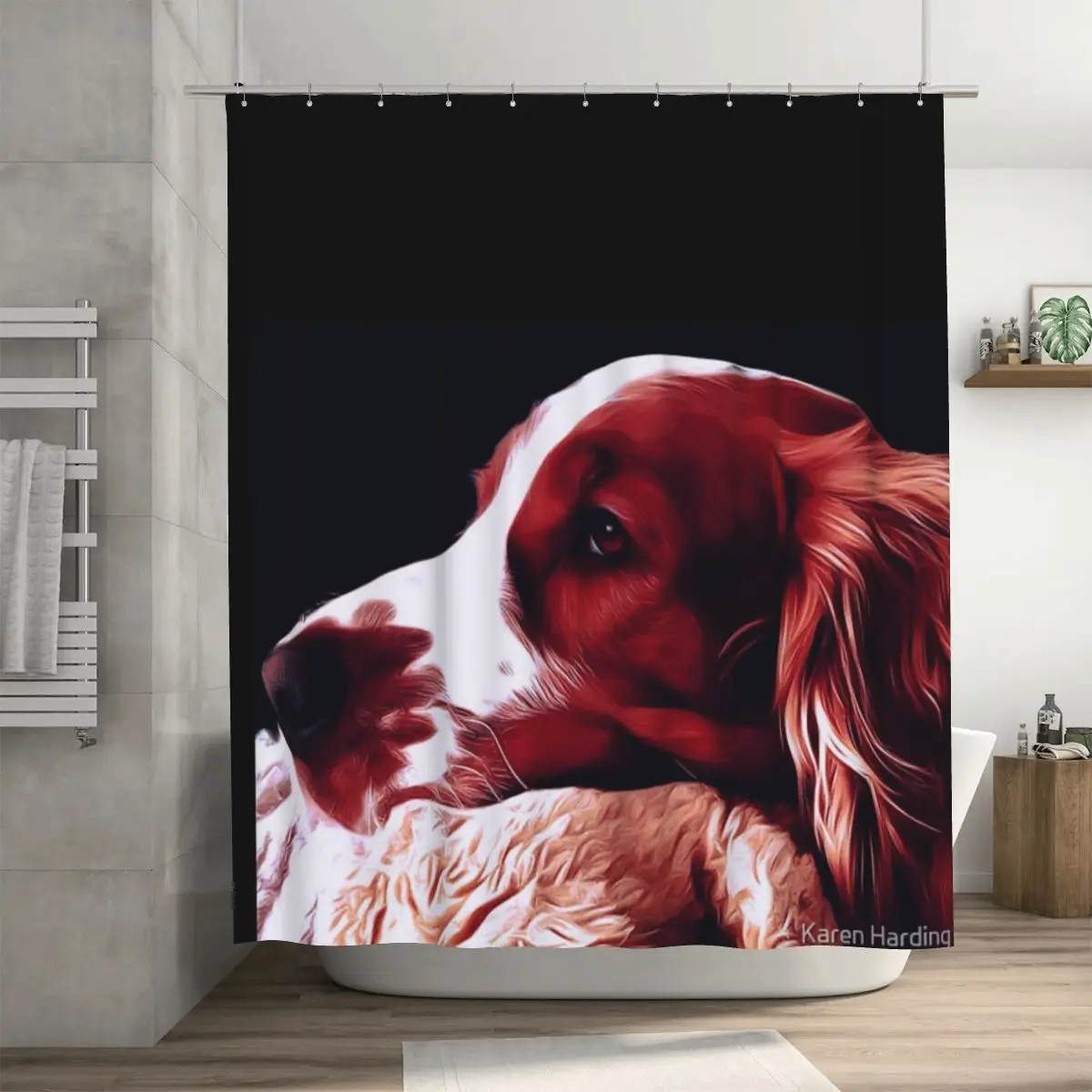 

Штора для душа Welsh Springer Spaniel, 72x72 дюйма, с крючками