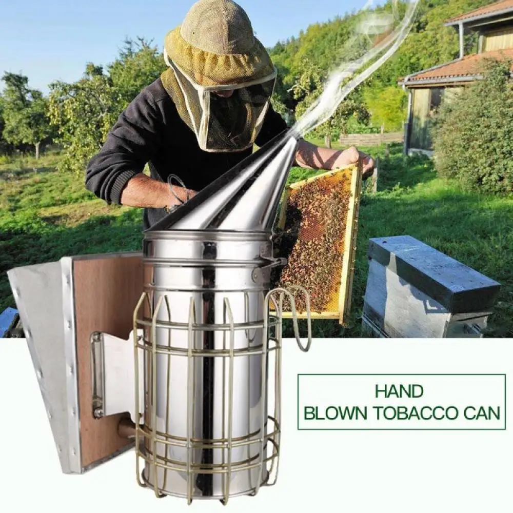 

Stainless Steel Bee Keeping Smoker Manual Bee Smoke Transmitter Kit Beekeeping Tool Protective Smoke Sprayer