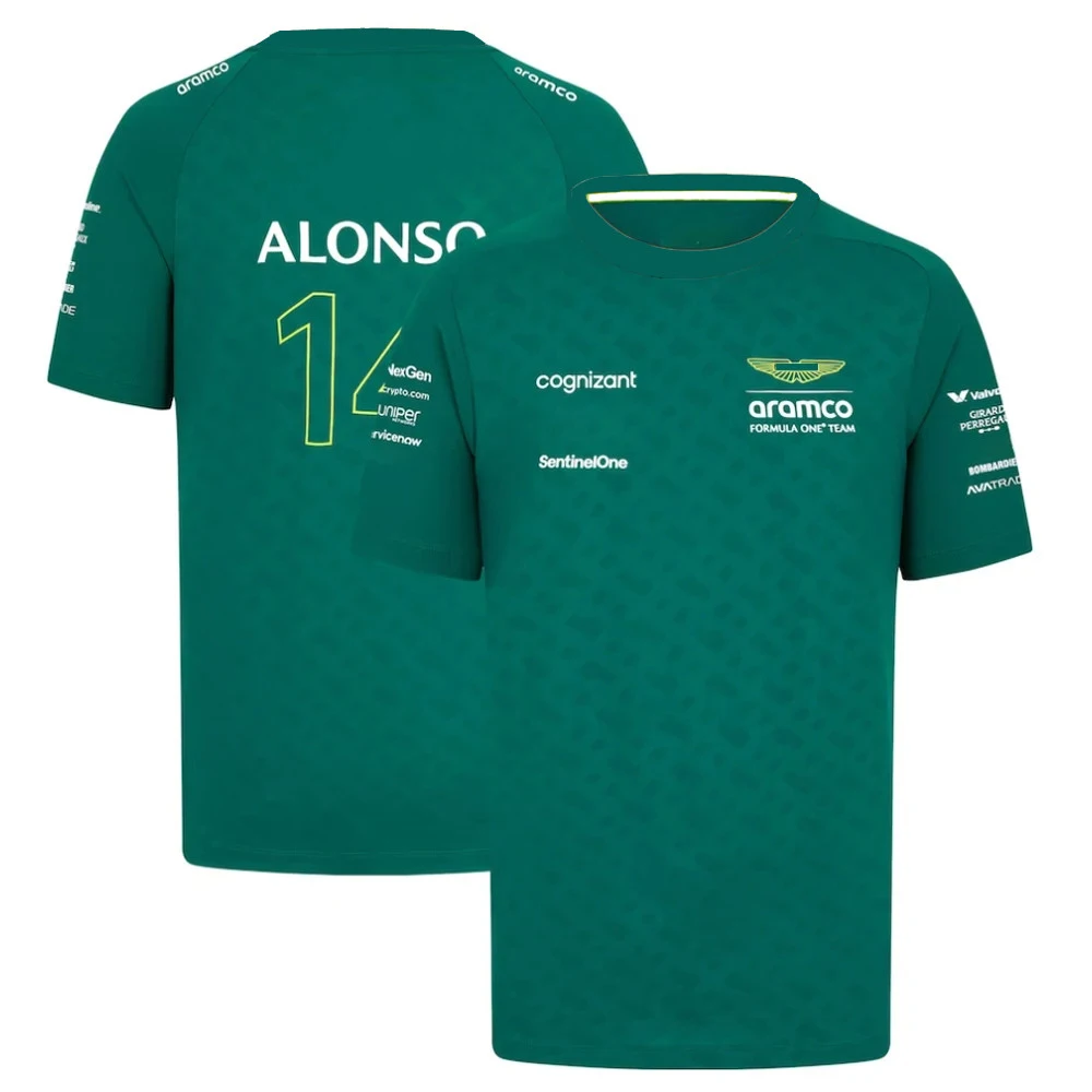 

New F1 Team T-shirt, Spanish driver Fernando Alonso # 14 Racing Suit 2024 Men's Summer Outdoor Sports Cycling Suit Large Top