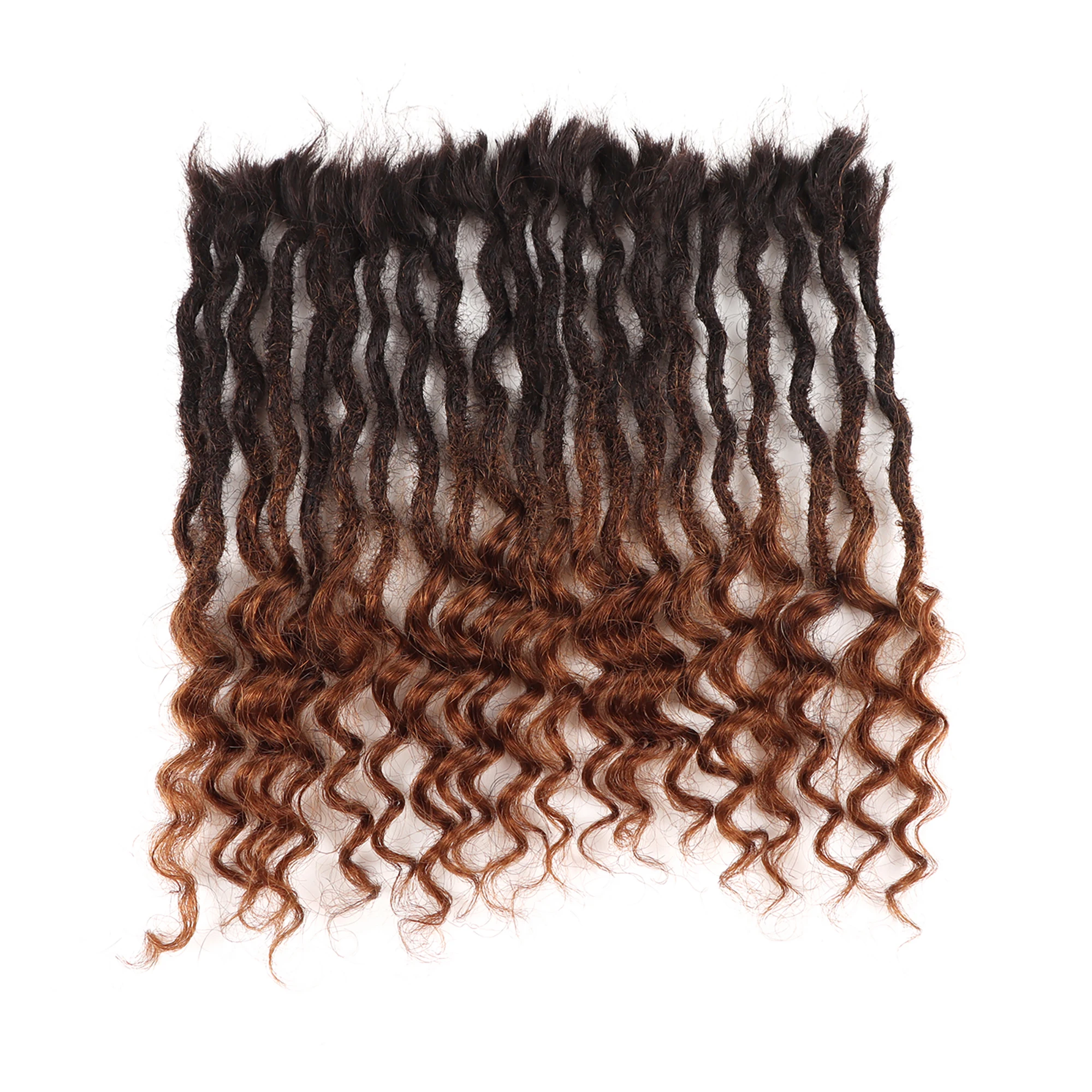 AHVAST 0.4cm 0.6cm 0.8cm Width 100%Human Hair Textured Loc Extension Natural Hair Curly Hair,Full Handmade Permanent