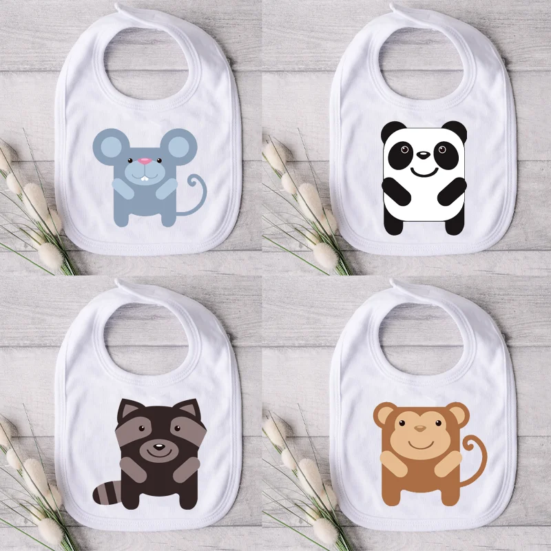 

Animal Panda Pattern Toddler Bib Baby Shower Newborn Dribble Keepsake Funny Print Saliva Towel Infant Outfits Kids Bib