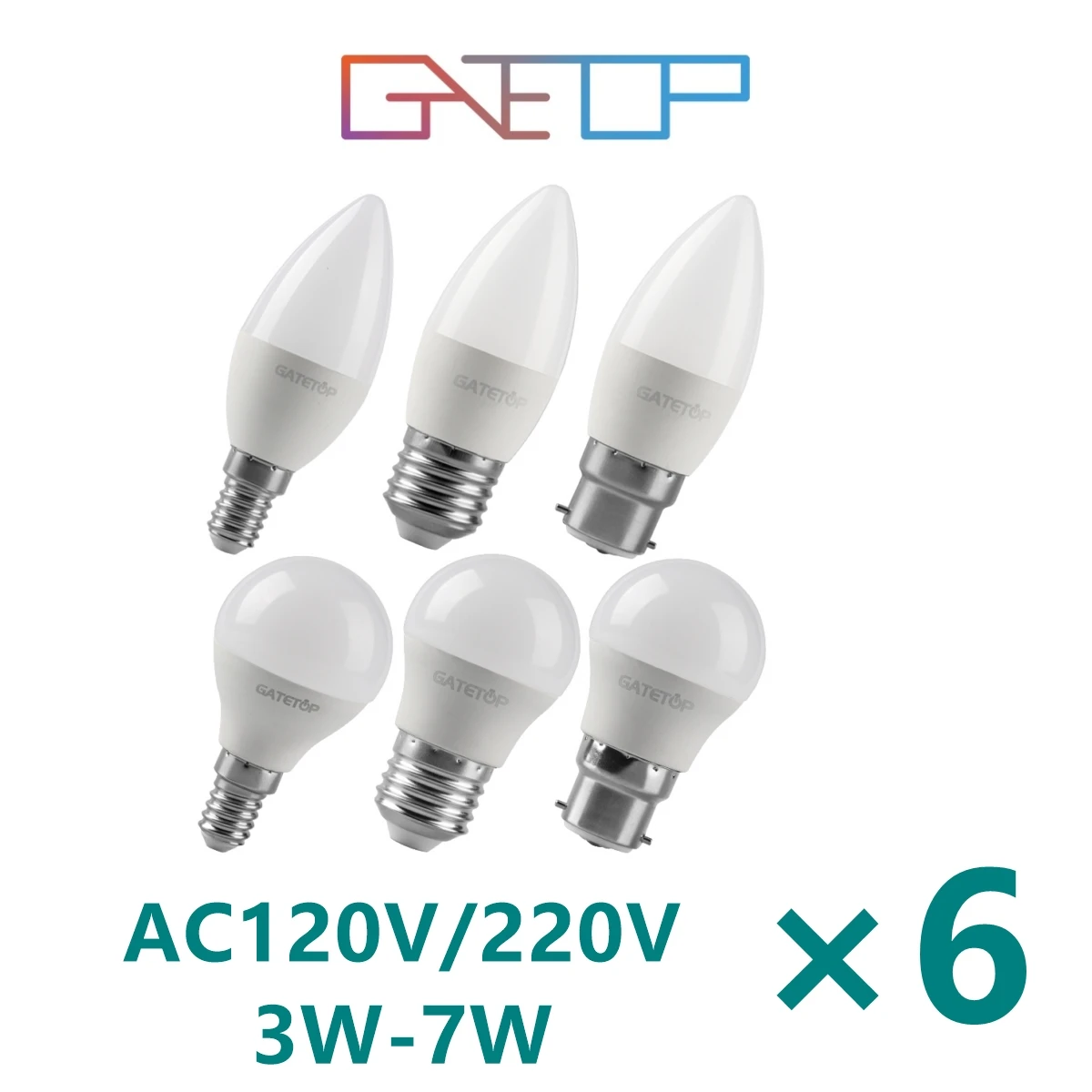 6PCS LED bulbs Energy-efficient G45 C37 E14 E27 B22 3W 5W 6W 7W AC230V AC110V Led Golf Bulb Lamp For Home Decoration