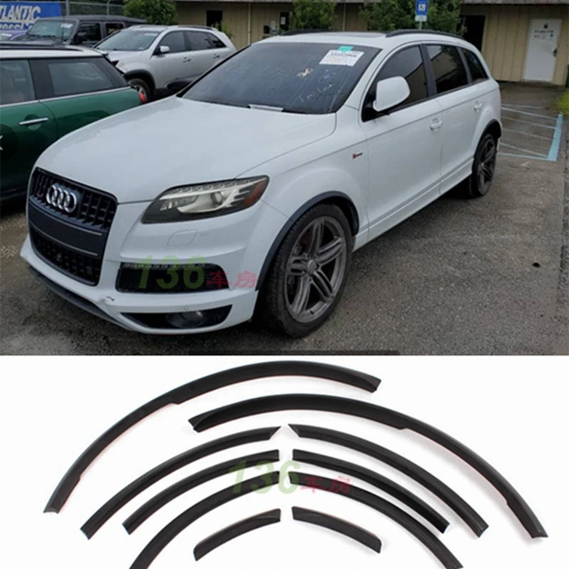 Pu Nero Passaruota Ferry Sopracciglia Car Arch Wheel Palpebre Fender Flares Strip Trim Per Audi Q7 Rsq7 Sline Sq7 2006 - 2015