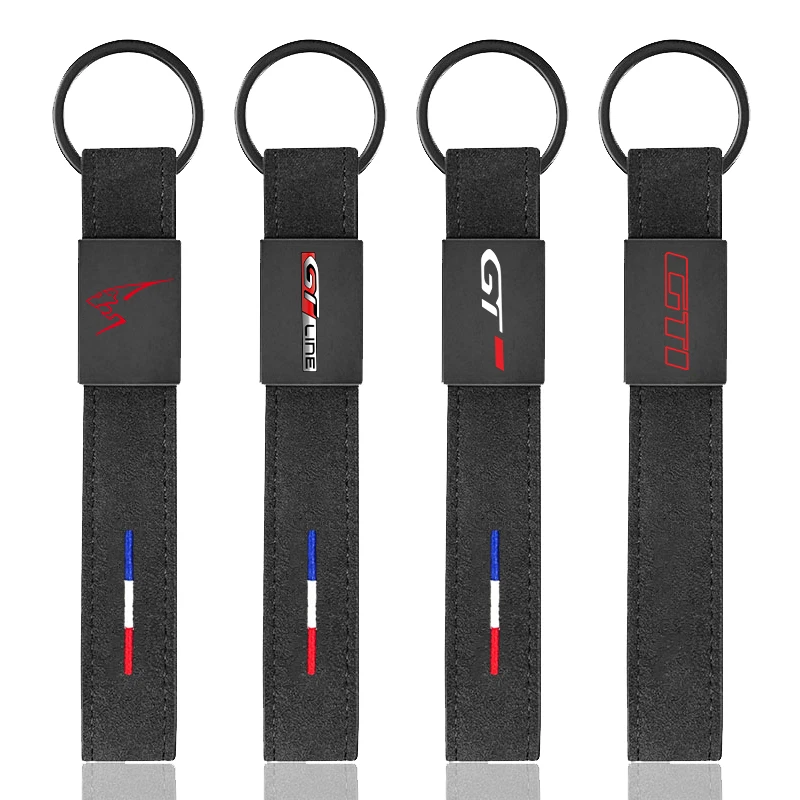 Per Alcantara Portachiavi In Pelle Italia Bandiera Auto Ricamo Portachiavi Per Peugeot 206Cc 207 208 407 508 Rcz Gt Line Gt Gti Sport Gti