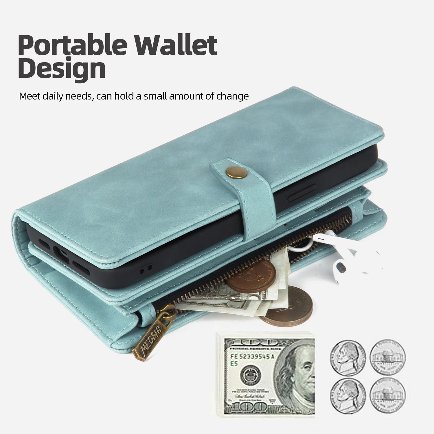 Elegant Flip Leather Case with Multifunctional Magnetic Wallet Cover